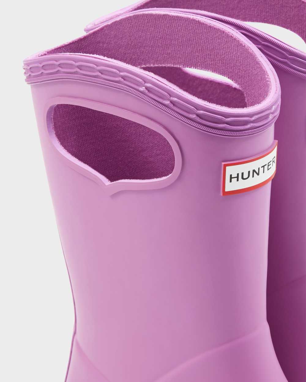 Hunter Original First Classic Grab Handle Kids Rain Boots NZ-72430L Lilac